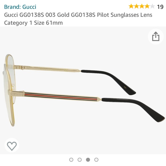 Gucci Gold Oversized Aviator Eyeglasses frames - Picture 7 of 9